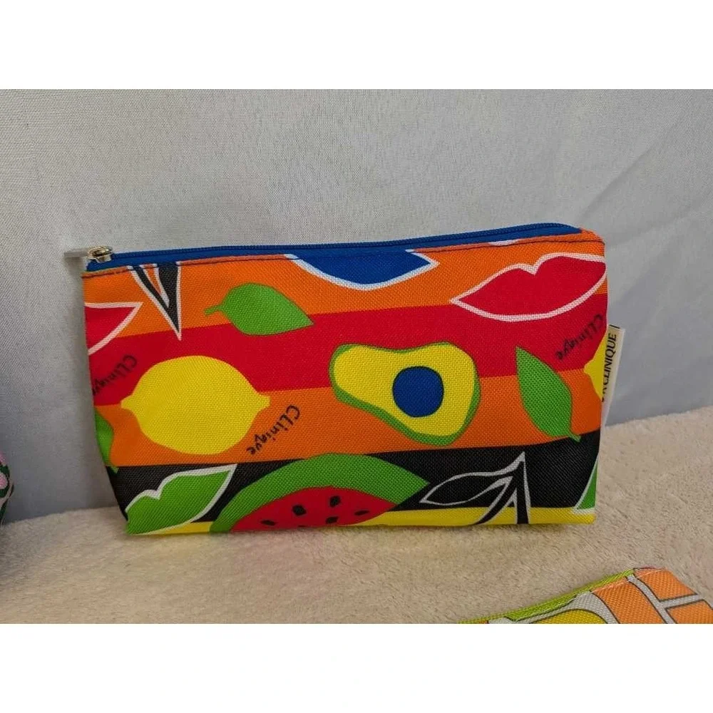 Lot 4 Clinique‎  Makeup Bags Pouches Pink Floral Fruit Groovy Marimekko Donald